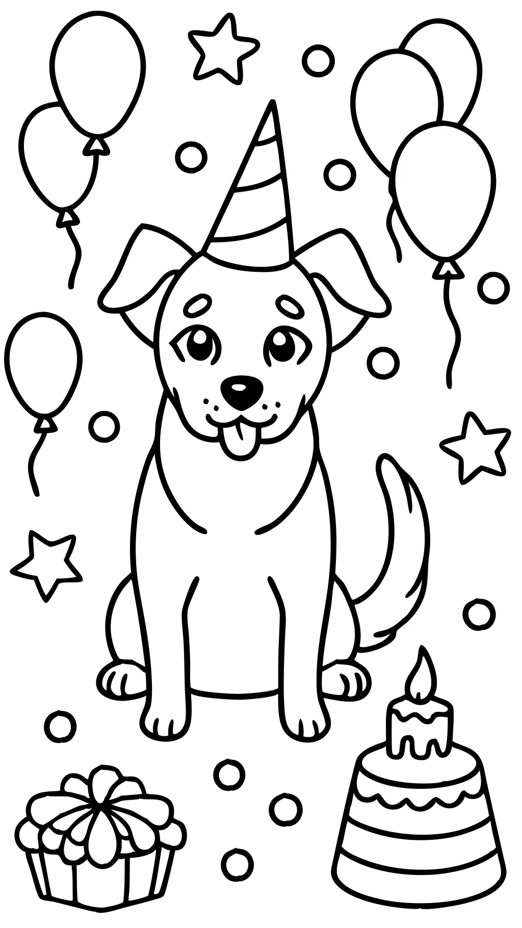 coloriages d’anniversaire de chien